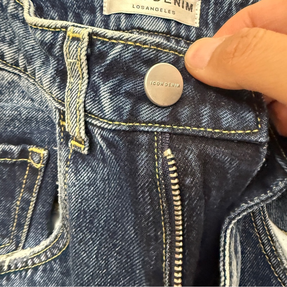 ICON DENIM LOS ANGELES Distressed Wide Leg Jeans in Blue SIZE 23 - Picture 3 of 6